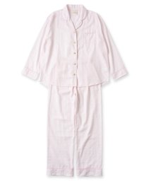 fran de lingerie/soft－gauze－clothパジャマシャツ長袖上下セット(花柄・パステルストライプ)/503497350