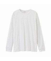 MAC HOUSE(men)(マックハウス（メンズ）)/NAVY ネイビー 天竺クルーネック長袖Tシャツ MH/03707FW/ホワイト