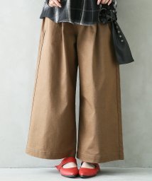 osharewalker(オシャレウォーカー)/『ストレッチツイルワイドパンツ』/ブラウン