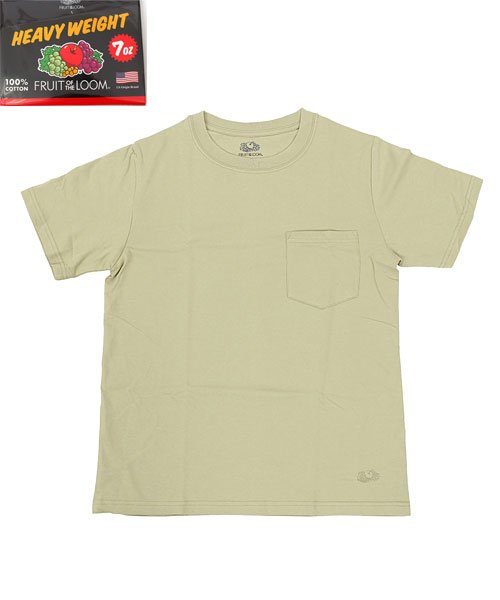 TopIsm(トップイズム)/フルーツオブザルームヘビーウェイト7オンスポケット付き半袖Tシャツ/ベージュ