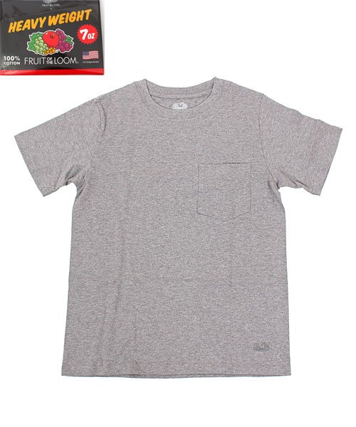 TopIsm(トップイズム)/フルーツオブザルームヘビーウェイト7オンスポケット付き半袖Tシャツ/グレー