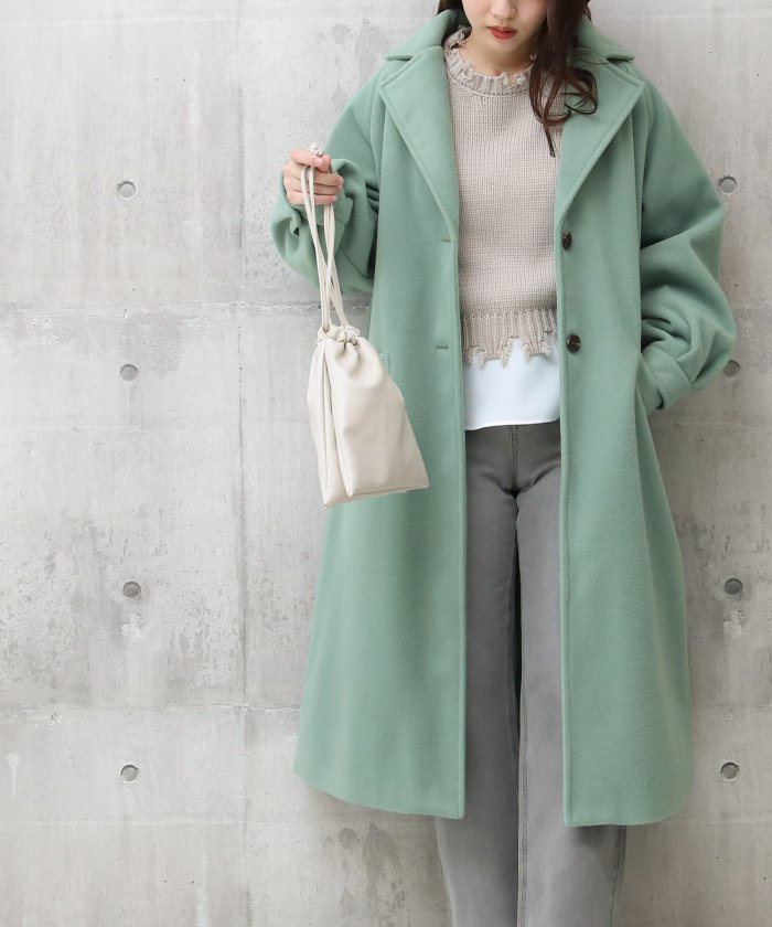 注目の商品 マガシーク ソーシャルガール ボリューム袖ラグランコート レディース ミント M Socialgirl かいこみ