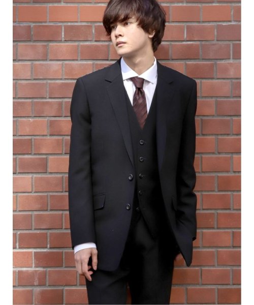 シェラック Shellac ウール スリムフィット2釦3ピーススーツ 黒 セマンティックデザイン Semanticdesign Magaseek