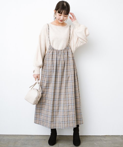 ｔシャツからニットまで長ーーい季節着られる便利なチェックキャミワンピース ハコ Haco Magaseek