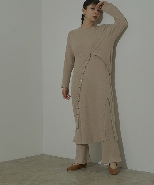 レイヤードアシンメトリーリブワンピース ミエット Miette Magaseek