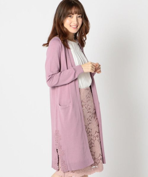 セール 田中みな実さん着用 スリットレースロングカーディガン ミッシュマッシュ Misch Masch Magaseek