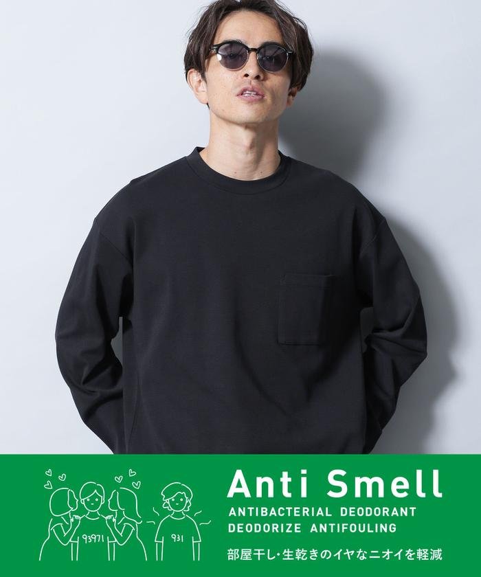 30%OFF！＜マガシーク＞ ナノ・ユニバース 《イヤな臭いを軽減》Anti Smell ルーズフィットロングスリーブＴシャツ メンズ ブラック Ｍ nano・universe】 タイムセール開催中】