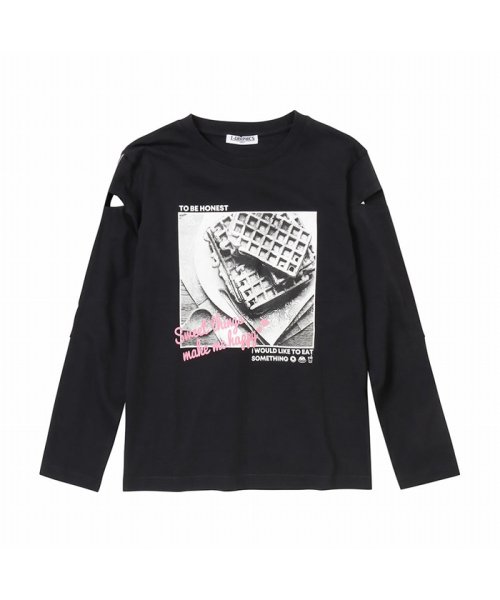 MAC HOUSE(kid's)(マックハウス（キッズ）)/T－GRAPHICS ティーグラフィックス 袖テープ長袖Tシャツ MH/TG20AW05G/ブラック