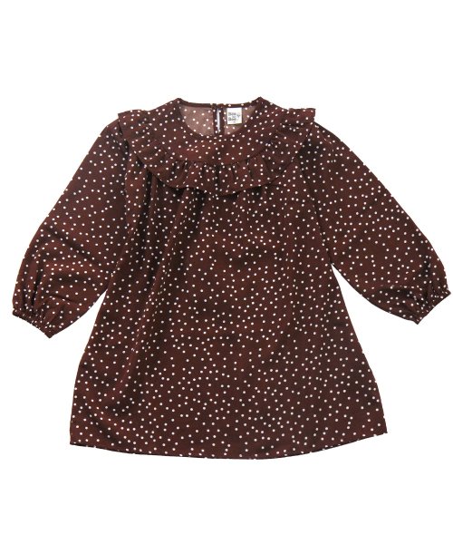 セール 長袖ドット柄レトロワンピース 子供服bee 子供服bee Magaseek