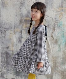 子供服Bee(子供服Bee)/長袖ティアードワンピース/ブラウン