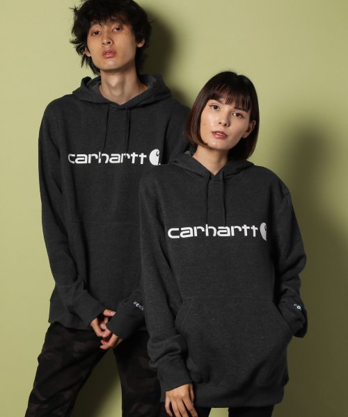 Carhartt(カーハート)/【Carhartt カーハート】ロゴプリントパーカー/ブラック