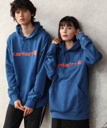 Carhartt(カーハート)/【Carhartt カーハート】ロゴプリントパーカー/ブルー