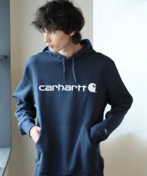 Carhartt(カーハート)/【Carhartt カーハート】ロゴプリントパーカー/ネイビー