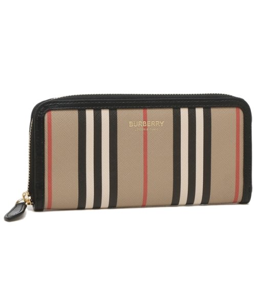 セール バーバリー 長財布 レディース Ellerby アイコンストライプ ラウンドジップウォレット 長財布 Burberry 026 ベージュ バーバリー Burberry Magaseek