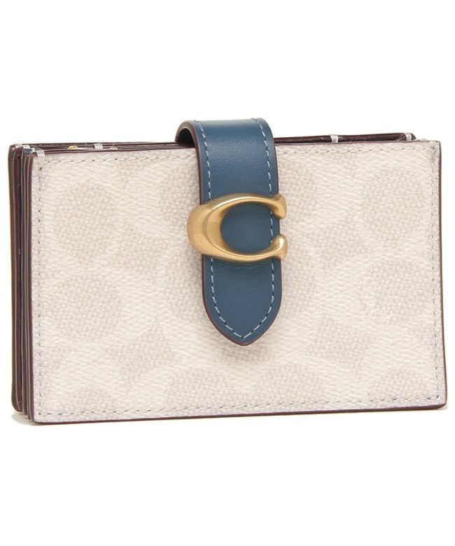 セール コーチ カードケース レディース Coach 813 B4r7d ホワイト ブルー コーチ Coach Magaseek