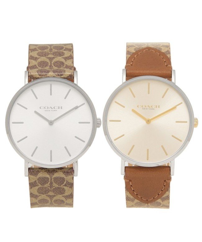 コーチ 腕時計 ペアウォッチ レディース メンズ Coach 36mm ブラウン シルバー コーチ Coach Magaseek