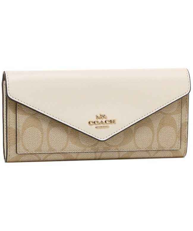 コーチ 長財布 アウトレット レディース Coach 3034 Imdqc ライトカーキ ホワイト コーチ Coach Magaseek