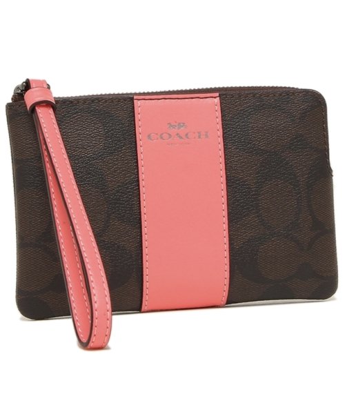 セール コーチ ポーチ リストレット アウトレット レディース Coach Qbr6k ブラウン ピンク コーチ Coach Magaseek