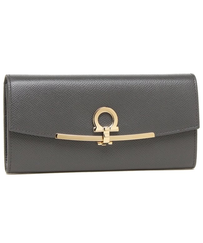 セール フェラガモ 長財布 レディース ガンチーノクリップ ガンチーニ Salvatore Ferragamo 22d150 グレー サルヴァトーレ フェラガモ Salvatore Ferragamo Magaseek