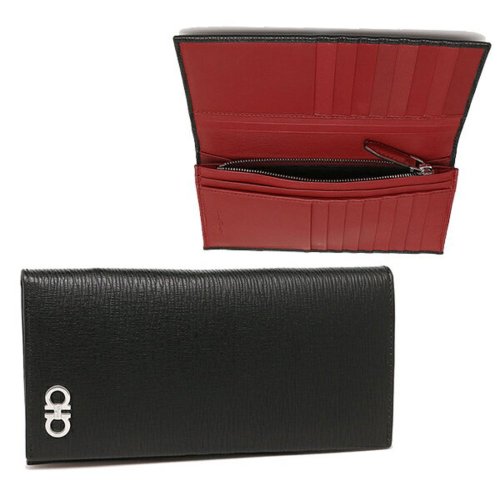 セール フェラガモ 長財布 メンズ Salvatore Ferragamo 66a069 007 ブラック レッド サルヴァトーレ フェラガモ Salvatore Ferragamo Magaseek