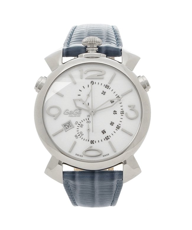 ガガミラノ 腕時計 メンズ Gaga Milano 5097 02bj N ホワイト シルバー ブルー ガガミラノ Gaga Milano Magaseek