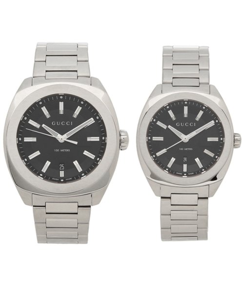 グッチ 腕時計 ペアウォッチ レディース メンズ Gucci Ya142201 Ya142401 ブラック シルバー 503521841 グッチ Gucci Magaseek