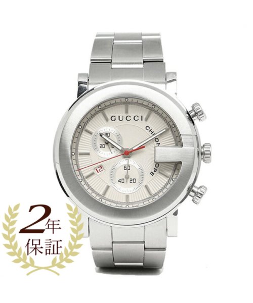 グッチ GUCCI 時計 腕時計 グッチ 時計 メンズ 腕時計 GUCCI YA101339 Gラウンド クロノグラフ ステンレス  ホワイト/シルバー(503521878) | グッチ(GUCCI) - MAGASEEK