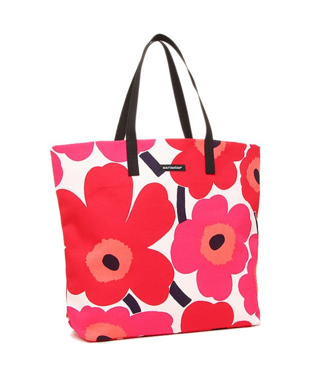 マリメッコ バッグ Marimekko 001 Silja Unikko ウニッコ トートバッグ レディース White Red マリメッコ Marimekko Magaseek