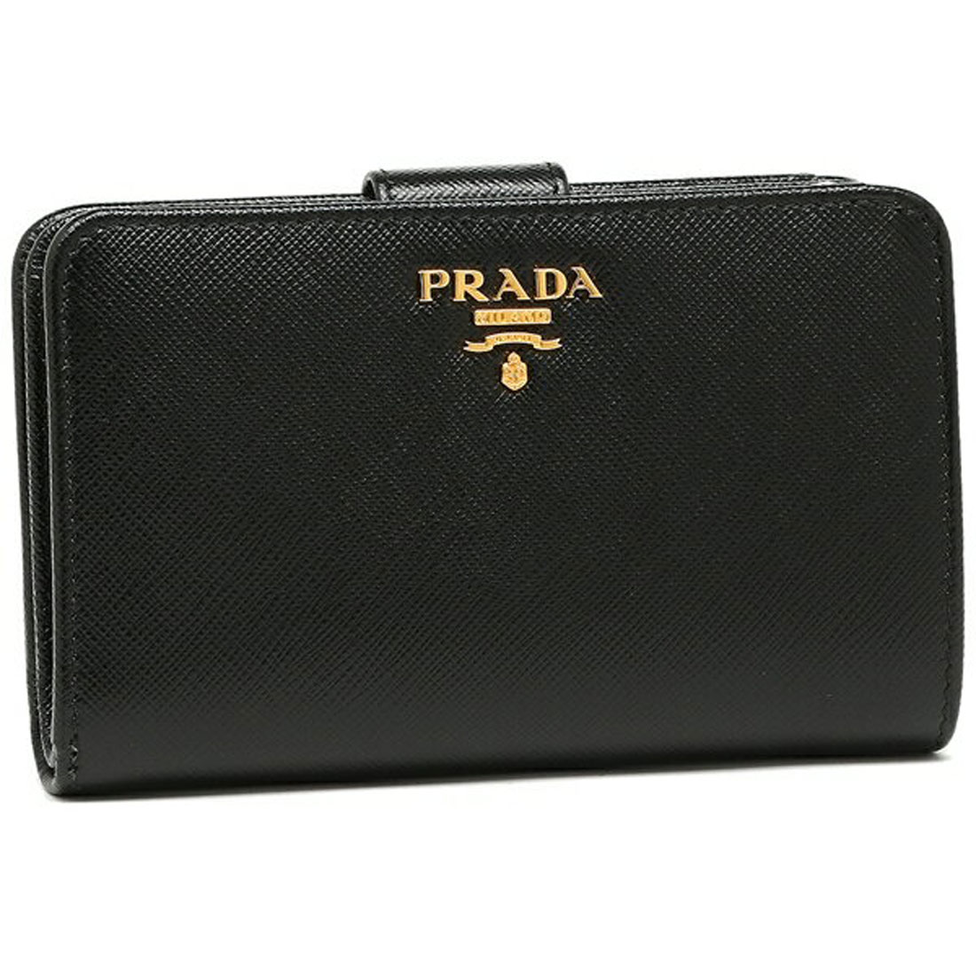 【期間限定送料無料】小物新型スマホOPPO 美品 PRADA プラダ サフィアーノ 二つ折り財布 ミニ
