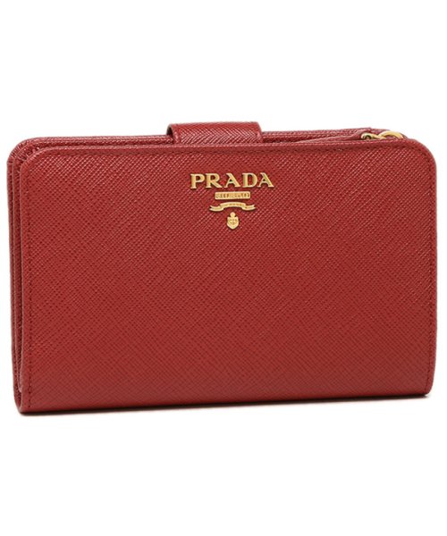 セール プラダ 財布 レディース Prada 1ml225 Qwa F068z Saffiano Metal 二つ折り財布 Fuoco プラダ Prada Magaseek