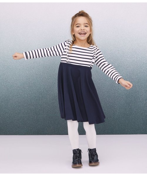 Bebe Enfant マリニエール切り替えワンピース プチバトー Petit Bateau Magaseek