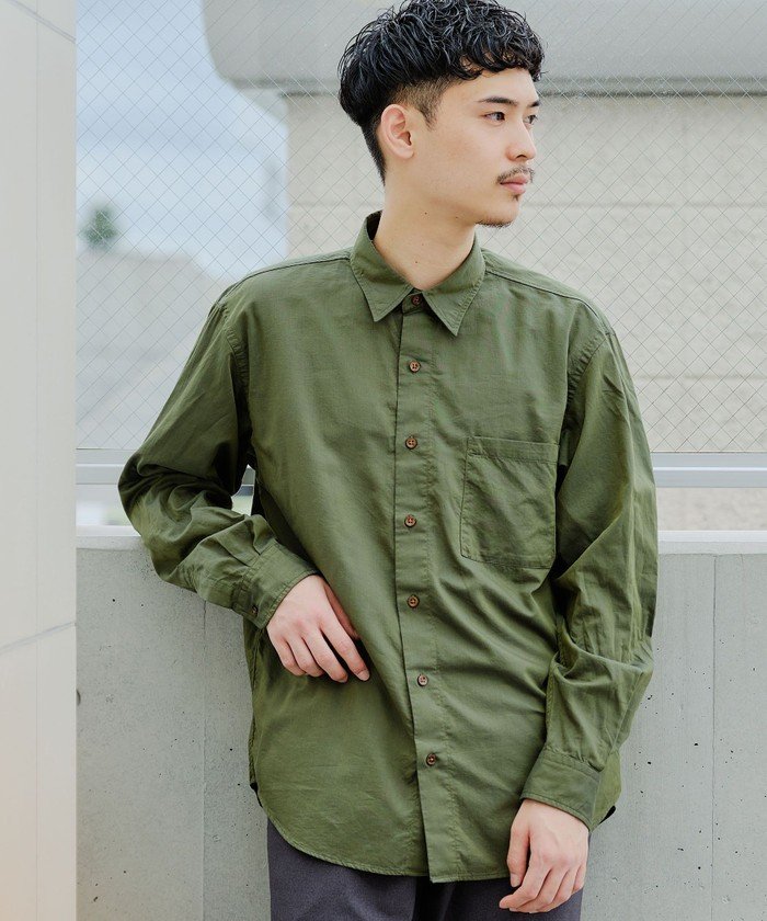 セール Sc 100 2 Giza ルーズ レギュラーカラー シャツ グリーンレーベルリラクシング Green Label Relaxing Magaseek