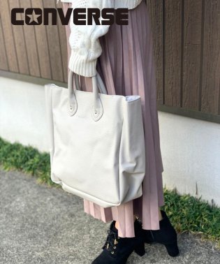 CONVERSE/CONVERSE/コンバース EMBOSS LEATHER LIKE TOTE BAG / トートバッグ フェイクレザー デイリーユース 通勤 大人カジュアル/503196584