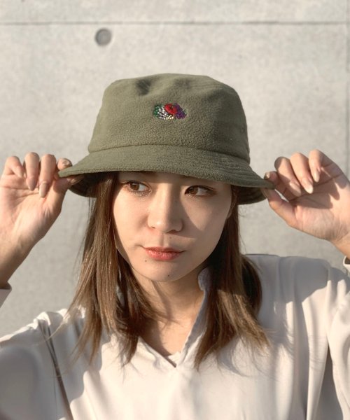 FRUIT OF THE LOOM(フルーツオブザルーム)/FLEECE LOGO EMB BUCKET HAT/ｶｰｷｰ