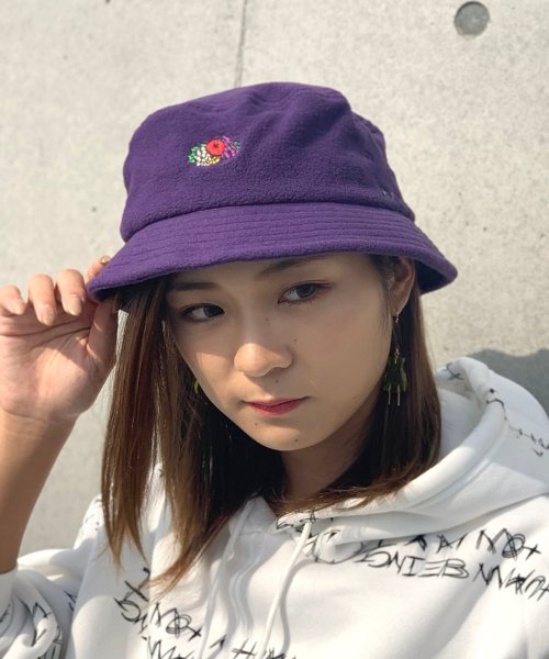 FRUIT OF THE LOOM(フルーツオブザルーム)/FLEECE LOGO EMB BUCKET HAT/ﾊﾟｰﾌﾟﾙ