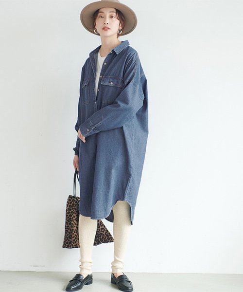デニムロングシャツワンピース コカ Coca Magaseek