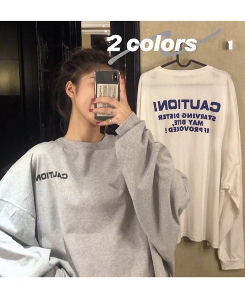 セール Tシャツ レディース 長袖 カットソー おしゃれ ロゴ オーバーサイズ 大きいサイズ ゆったりtシャツ ミニミニストア Miniministore Magaseek