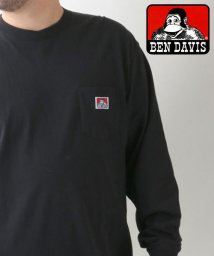 MARUKAWA(大きいサイズのマルカワ)/【BEN DAVIS】ベンデイビス 大きいサイズ ポケット ロンT 長袖Tシャツ/ブラック