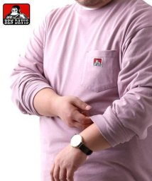 MARUKAWA(大きいサイズのマルカワ)/【BEN DAVIS】ベンデイビス 大きいサイズ ポケット ロンT 長袖Tシャツ/ピンク