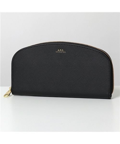セール A P C アーペーセー Apc Pxbjq F レザー ハーフムーン ウォレット ラウンドファスナー長財布 Noir レディース アーペーセー A P C Magaseek
