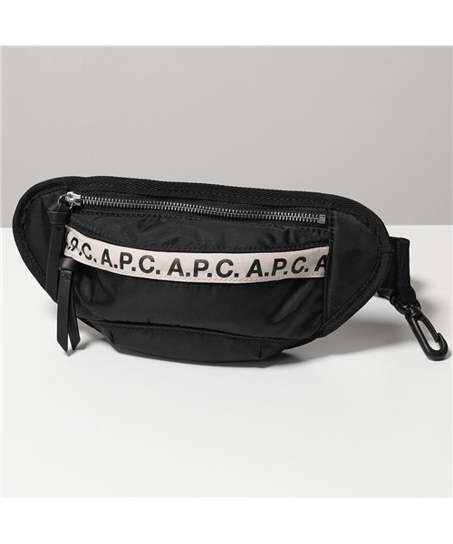 A.P.C.(アーペーセー)/【A.P.C.(アーペーセー)】APC PAACL H62165 banane repeat mini ナイロン ボディバッグ ベルトバッグ ウエストポーチ N/ブラック