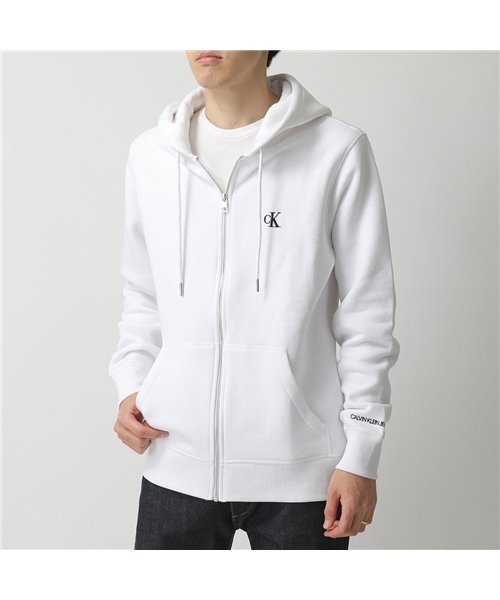 Calvin Klein カルバンクライン J30j スウェット ジップアップ パーカー Yaf Bright White メンズ カルバンクライン Calvin Klein Magaseek