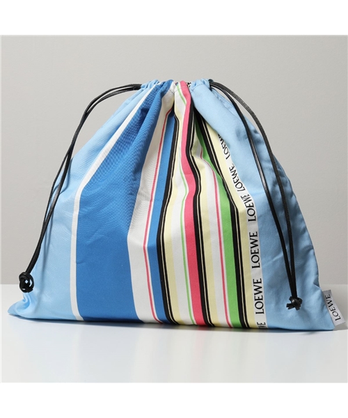 【LOEWE(ロエベ)】DRAWSTRING POUCH L STRIPES ドローストリングポーチ 巾着バッグ ポーチ バッグ 鞄 マルチカラー  レディース