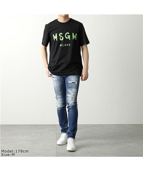 セール Msgm エムエスジーエム 2840 2940 Mm97 半袖 Tシャツ カットソー クルーネック オーバーサイズ ペイントロゴt メンズ エムエスジーエム Msgm Magaseek