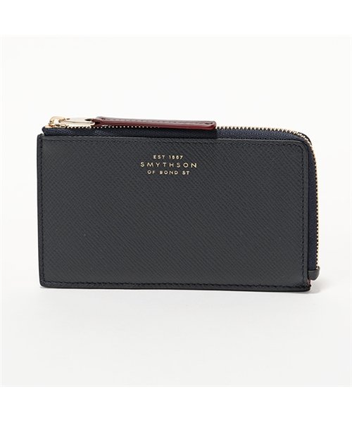 セール Smythson スマイソン Panama レザー カードケース コインケース 小銭入れ ミニ財布 Navy フラグメントケース メンズ レ スマイソン Smythson Magaseek