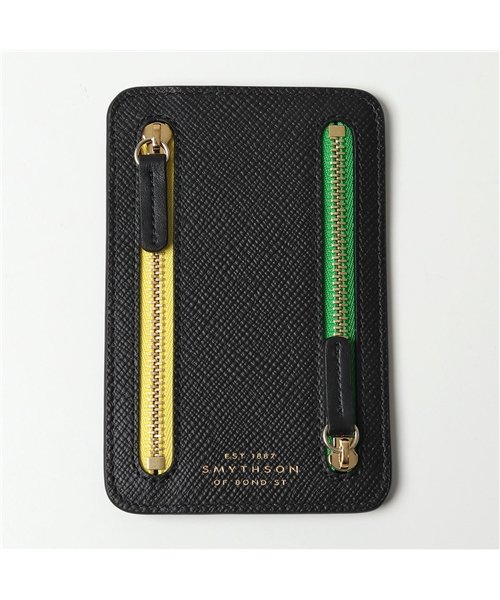 SMYTHSON(スマイソン)/【SMYTHSON(スマイソン)】PANAMA 1023961 レザー ジップカレンシーケース ミニ フラットポーチ ミニ財布 BLACK メンズ レディース/ブラック