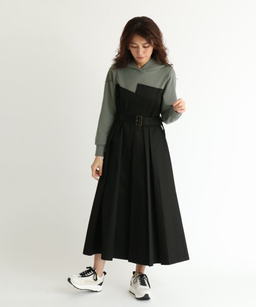 セール Scotclub スコットクラブ 手洗い可 ベルテッドフーディワンピース ヴァン Vin Magaseek