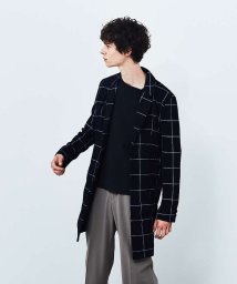 ABAHOUSE(ABAHOUSE)/【展開店舗限定】カットチェスターチェック コート/ネイビー