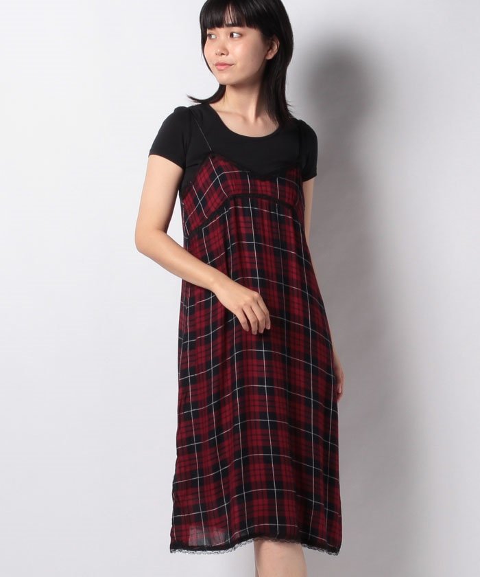 セール Off レーヨンチェックキャミワンピース オリーブデオリーブ Olive Des Olive Magaseek