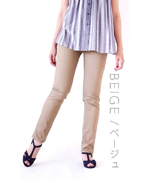 e-zakkamaniastores(イーザッカマニアストアーズ)/THEベーシック！ストレッチストレートパンツ/ベージュ